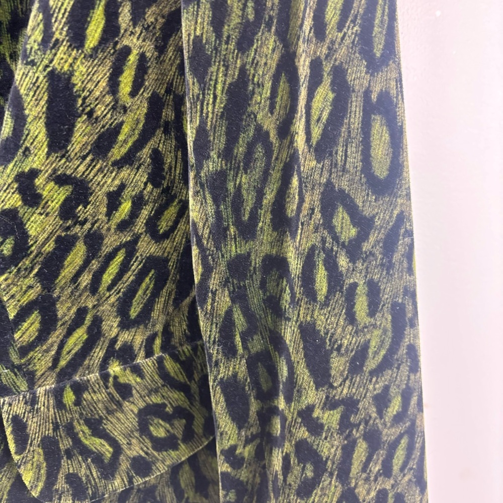 Anthro-Anthracite Leopard print green velvet blazer w/peacock pin-Woman’s 10-EUC - Picture 9 of 14